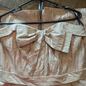 Vera Wang Rose Gold Strapless Dress